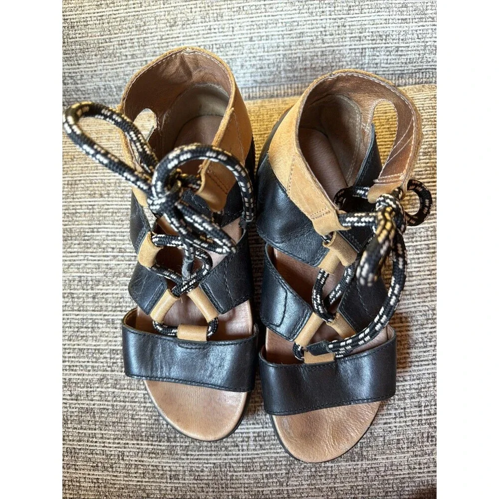 Sorel Torpeda II Lace Up Gladiator Sandals Womens Size 7.5 Black Brown